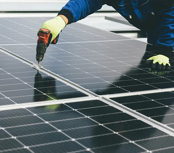 Domestic solar panel installation