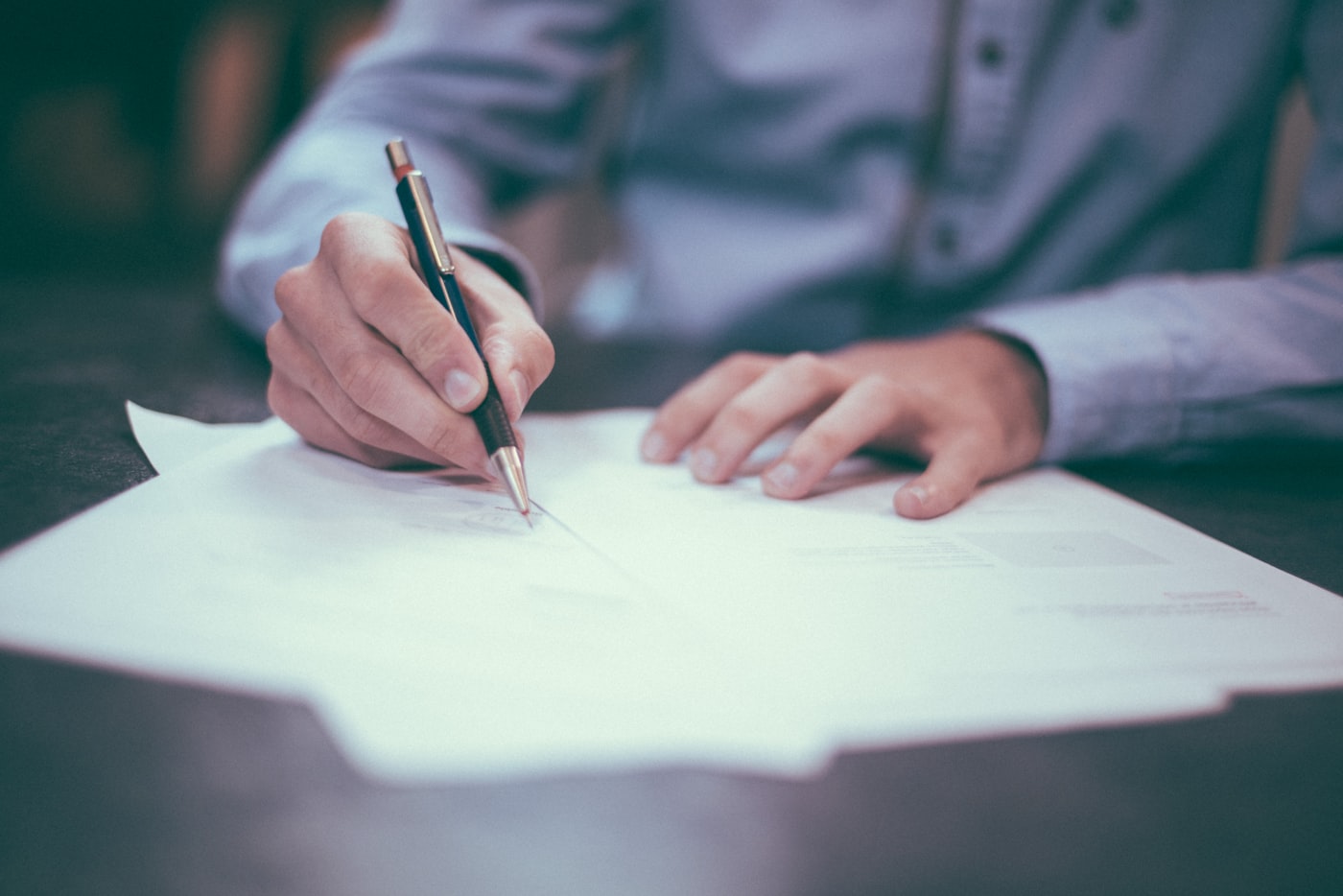 Documents and planning materials on a desk