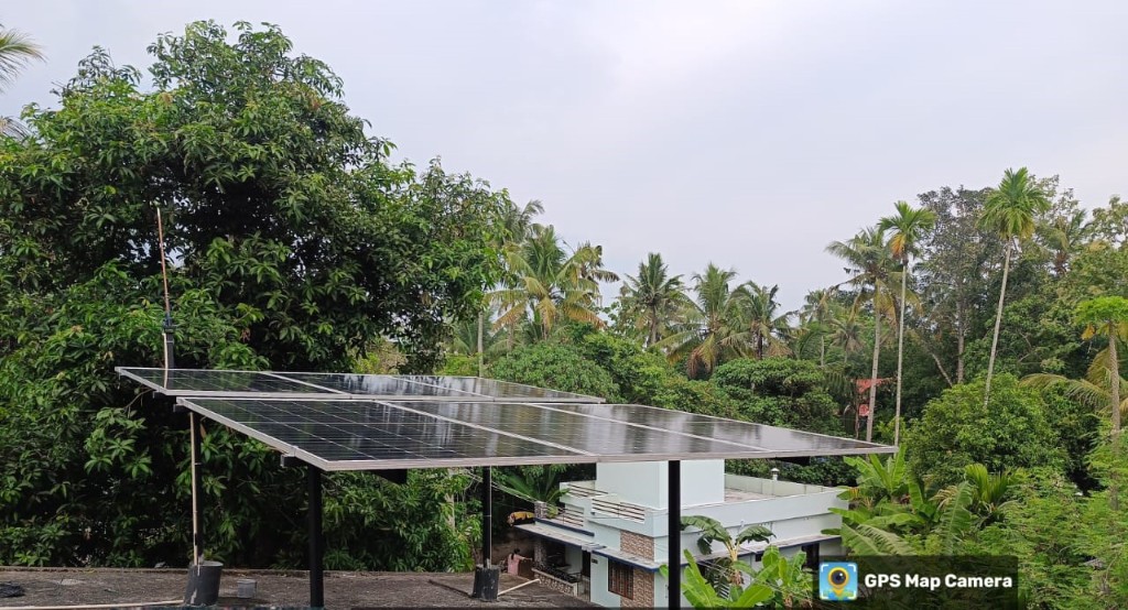 3 kW solar installation for Abdul Kalam in Varkala