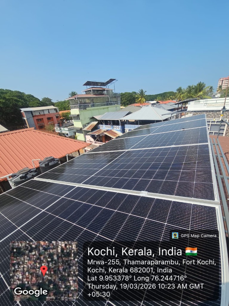 Mary — Fort Kochi · 3 kW സോളാർ ഇൻസ്റ്റാളേഷൻ