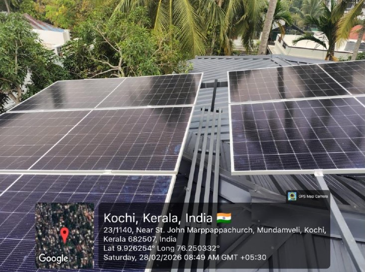 Reetha — Mundamveli · 3 kW സോളാർ ഇൻസ്റ്റാളേഷൻ